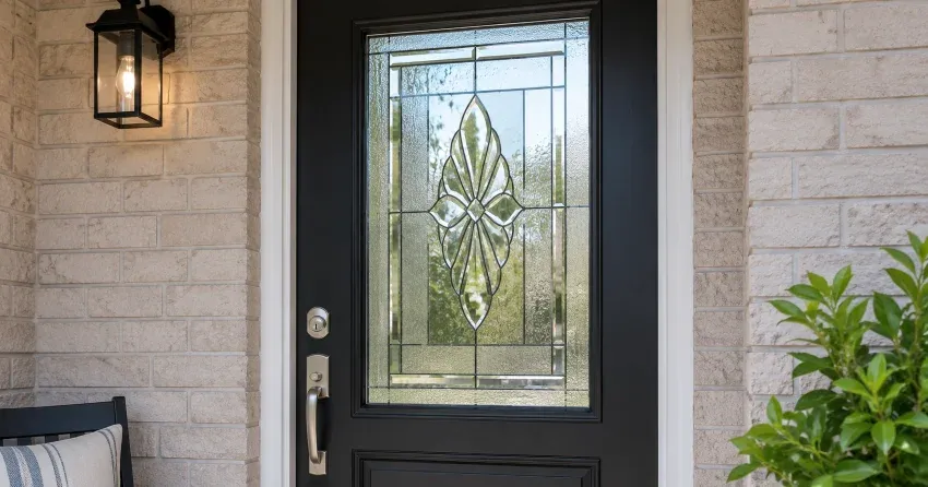 technician replacing a cracked decorative glass panel in Raglan, Oshawa
