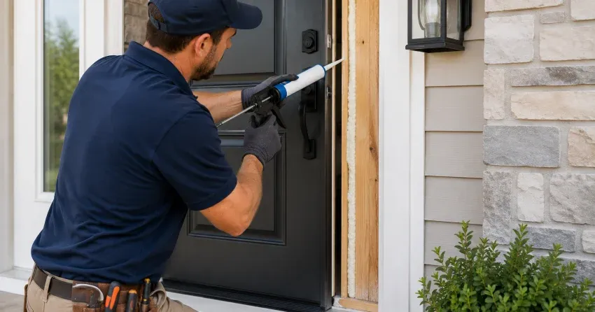 fiberglass front door installed with sidelights in Stevenson, Oshawa