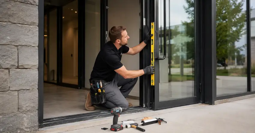 commercial glass door frame installation Beaton, Oshawa